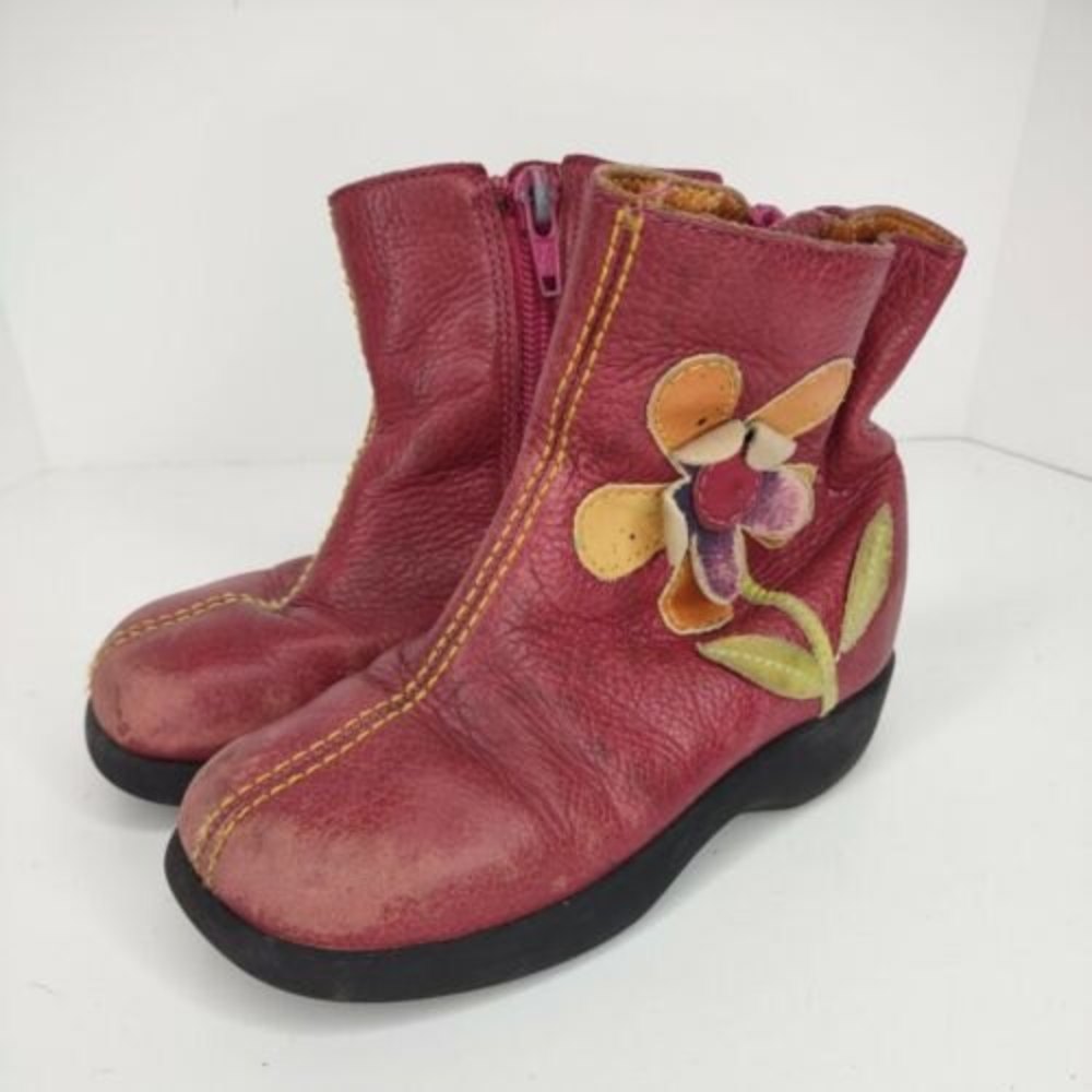 Umi Toddler Girls Boots Zip Up Crocodile Size 25 US 8.5 P1